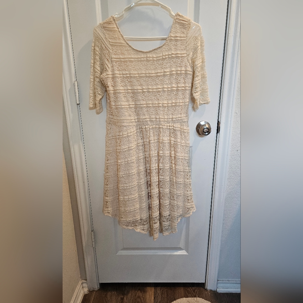Womens Lace Dress in Cream